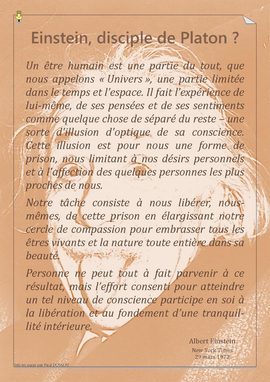 Einstein, diciple de Platon ?